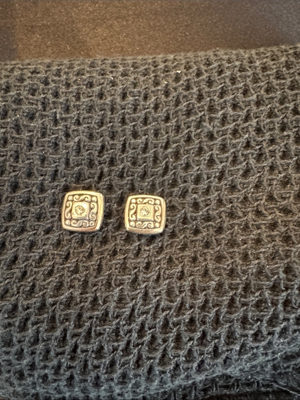 Brighton Silver Earrings with Small Cubic Zirconia Stones